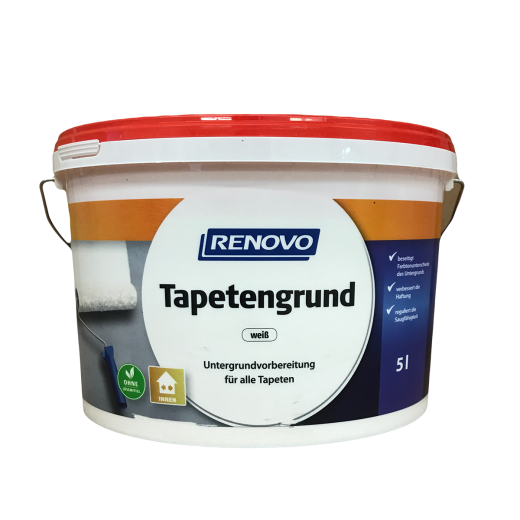 Renovo Tapetengrund 5L - weiß - Tapeten Grundierung für ca. 30m²