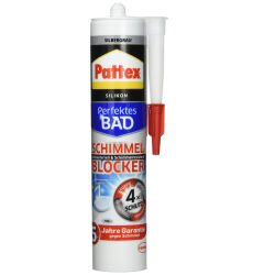 Sanitärsilikon Henkel Pattex mit Schimmelblocker in silbergrau 6 x 300ml