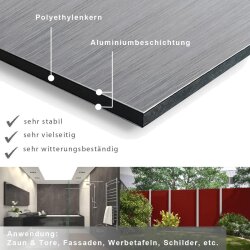 ALU Verbundplatte Alupanel - silber / Alu brush - 3mm...