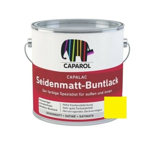 Caparol Capalac Seidenmatt-Buntlack 125 ml - Hochwertiger Bautenlack RAL 1021 Rapsgelb