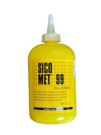 Henkel Sicomet 99 einkomponentiger Cyanacrylat Klebstoff je 500g Sofortkleber