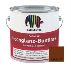 Caparol Capalac Hochglanz-Buntlack 750ml RAL 8011 Nussbraun