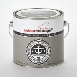 Premium Wandfarbe COQUILLE GRISE - Colourcourage&reg;  2,5 Liter Matt(Grau)