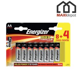 Energizer MAX Powerseal AA, mit Auslaufschutz, sehr langer halt, ideal für alle Heimgeräte, Blister mit 12 Batterien