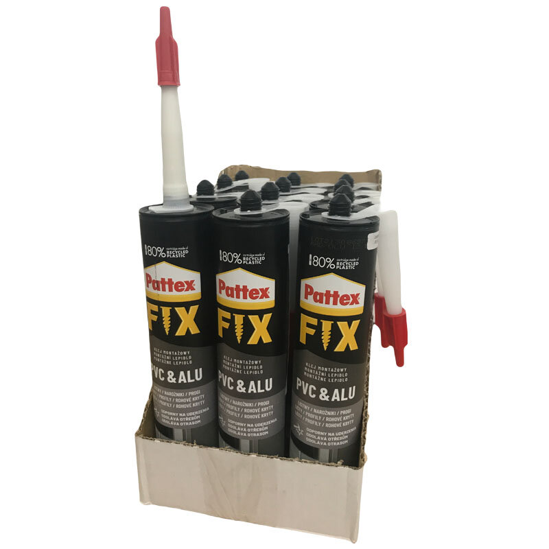 Montagekleber Pattex FIX für PVC und Aluminium - weiß - 12 x 440g, 24,90 €