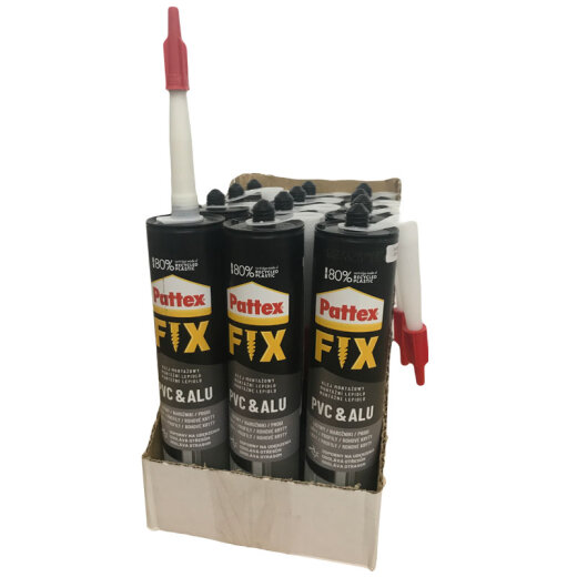 Montagekleber Pattex FIX für PVC und Aluminium - weiß - 12 x 440g