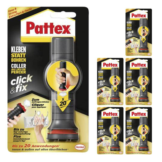 Klebestempel Klebepunkte Pattex No More Nails Click & Fix je 6 x 30g